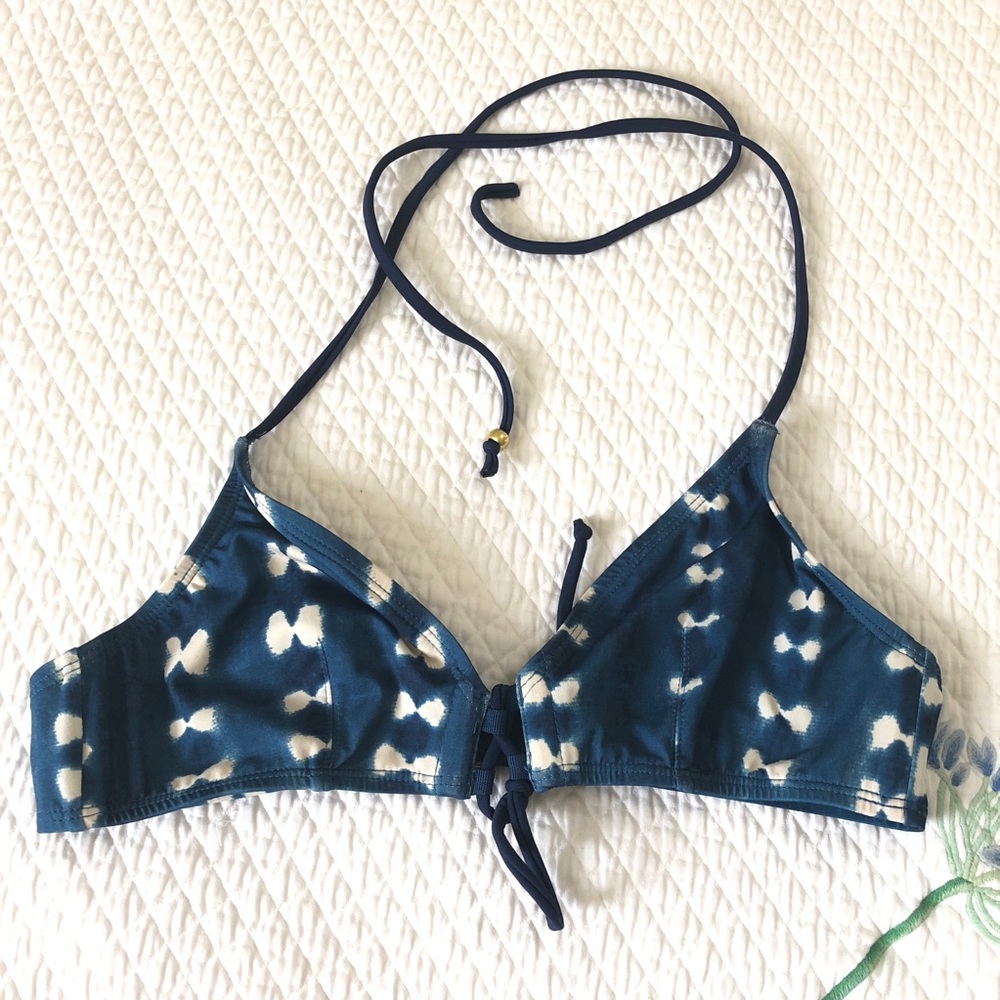 J Crew Blue Bikini Top (Size: S)
